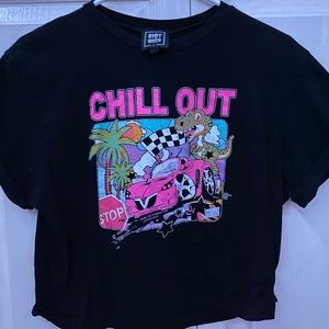 black crop top “chill out”